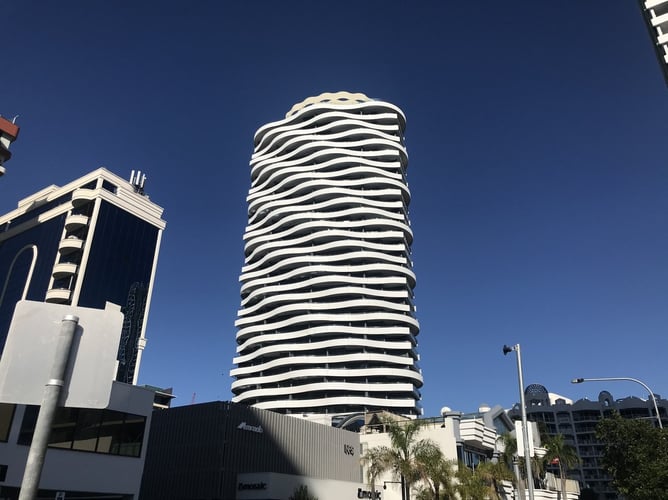 Commercial painting on a Fortitude Valley mixed-use building